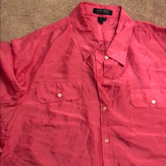 Pink button down silk shirt by Ralph Lauren - Picture 2 of 2